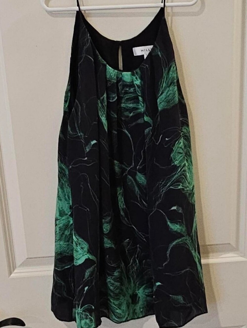 Milly Brand Green Black Floral Tank Top